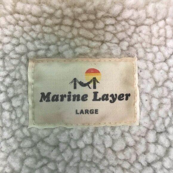 Marine Layer Women Large Black White Buffalo Check Wool Blend Sherpa Vest - Picture 5 of 8